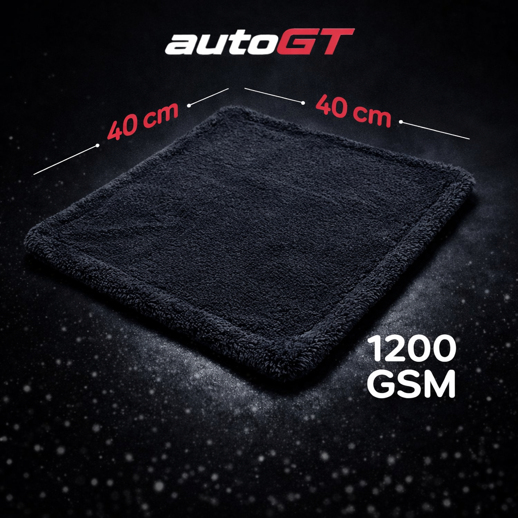 autoGT Premium Microfiber Cloth 1200 GSM – Ultra Thick Car Detailing Towel