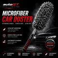 autoGT Microfiber Car Duster with Extendable Stainless Steel Handle – Scratch-Free Washable Dust Cleaning Brush for Cars, SUVs & Interior Surfaces