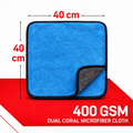 autoGT Microfiber Cloth 400 GSM – 40 × 40 cm Car Cleaning & Interior Detailing Towel