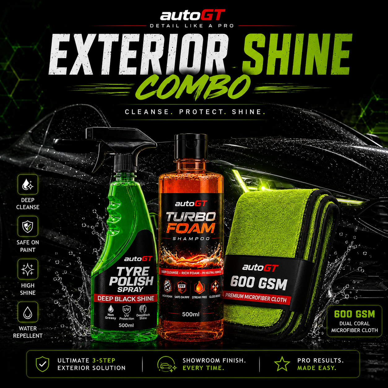 autoGT Exterior Shine Combo – Wash, Shine & Finish at Home
