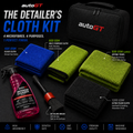 autoGT Detailer’s Microfibre Cloth Kit – 4 GSM Cloths for Glass, Interior, Drying & Final Buff