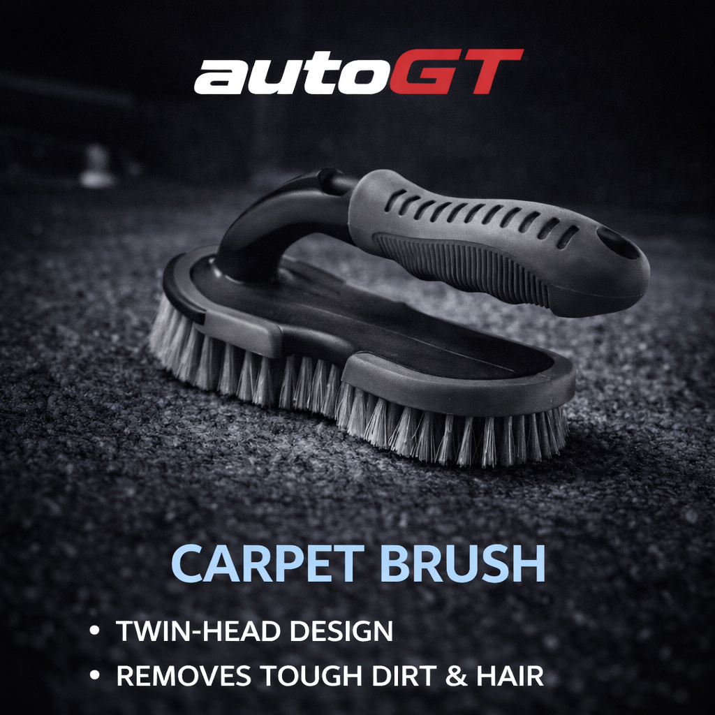 autoGT Premium Carpet Brush – Twin Head Car Interior Cleaning Brush