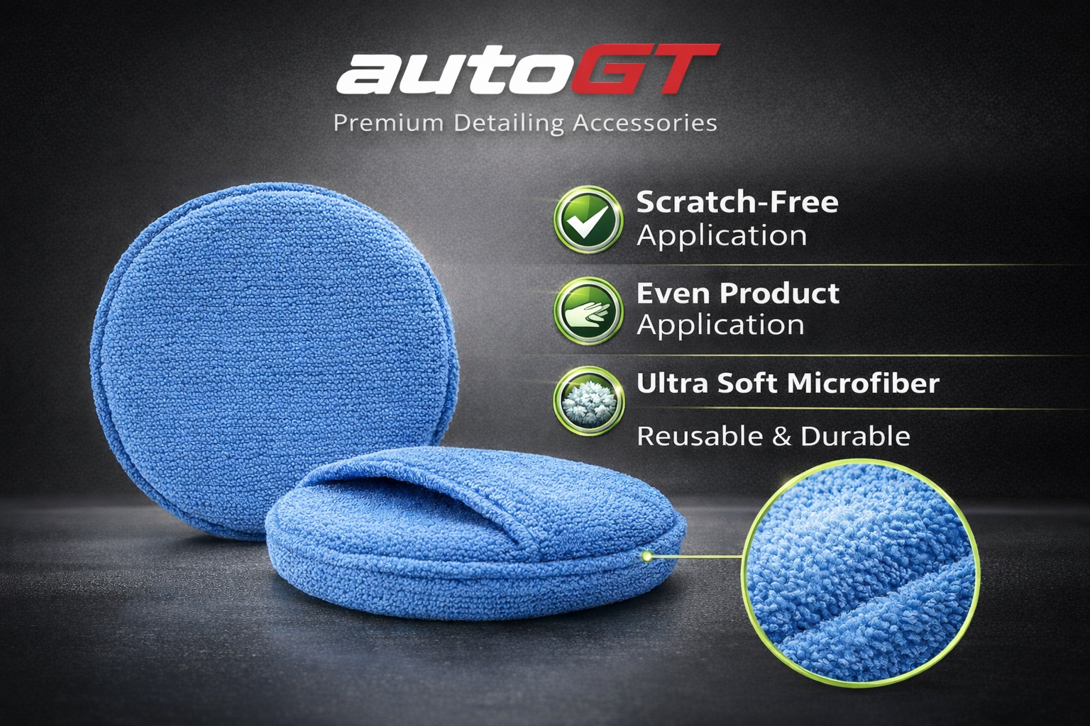 autoGT Premium Applicator Pad – Smooth & Even Car Care Application