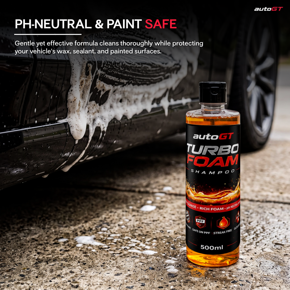 autoGT Turbo Foam Car Shampoo – High Foam Deep Cleaning Wash