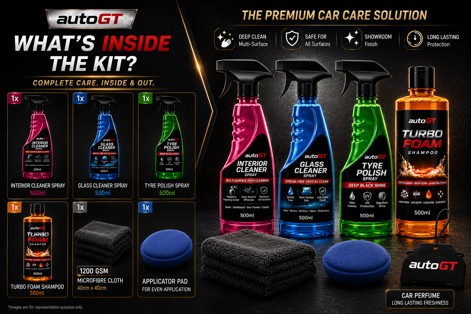autoGT  Ultimate Mafia Detailing Kit – Complete Car Care Combo (7 in 1)