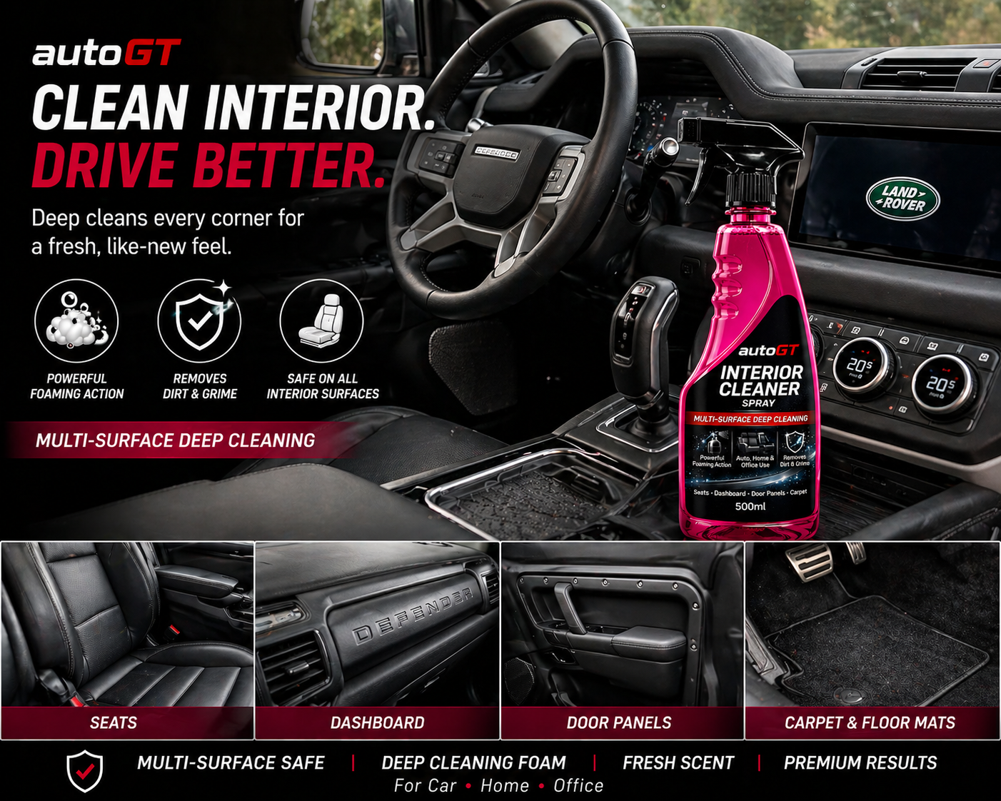 autoGT Interior Cleaner – Deep Clean & Restore Your Car Interior