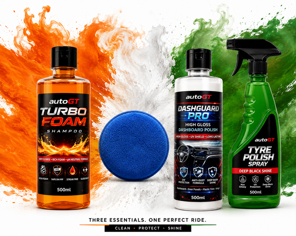 autoGT Tricolor Detailing Kit | Independence Day Special | Complete Car Care Combo | Limited Edition