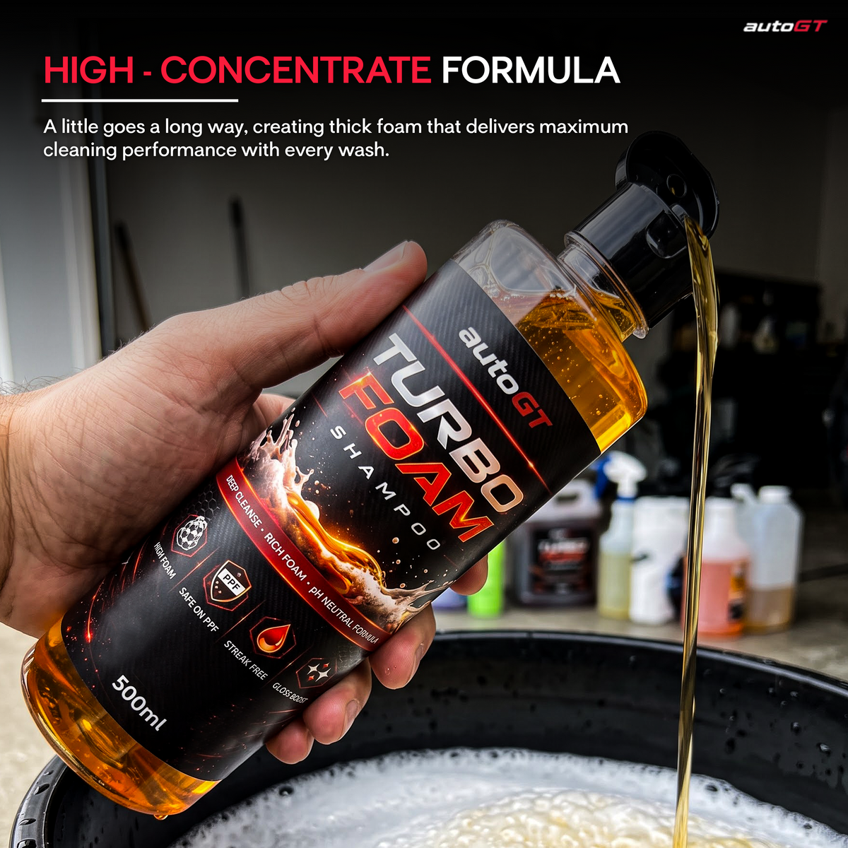autoGT Turbo Foam Car Shampoo – High Foam Deep Cleaning Wash