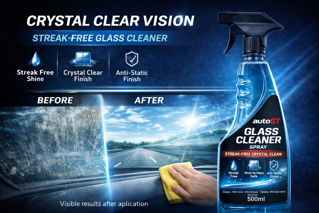 autoGT Glass Cleaner – Streak-Free Crystal Clear Shine
